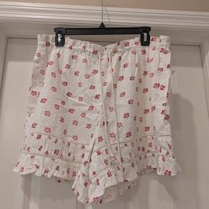 Free People Floral Ruffle Shorts Size Large